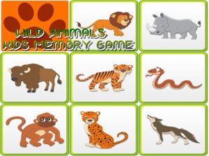 Kids Memory - Wild Animals Online Game