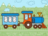 Trains For Kids Coloring Puzzle Game - Memory Match