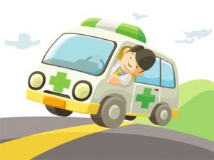 Cartoon Ambulance Slide Puzzle Game - Family Puzzle Game