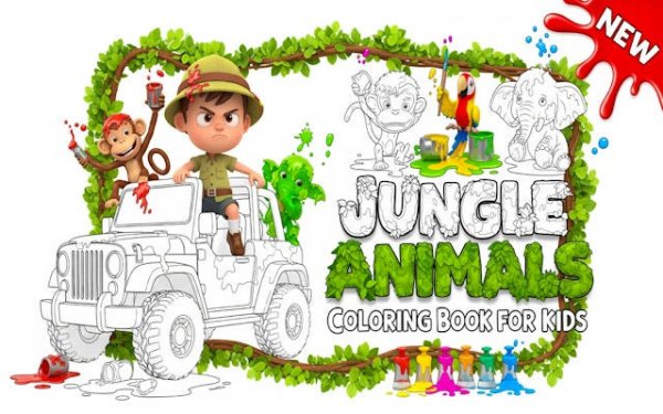 Jungle Animals Coloring Book - Free Online Coloring Game for Kids - Coloring Game